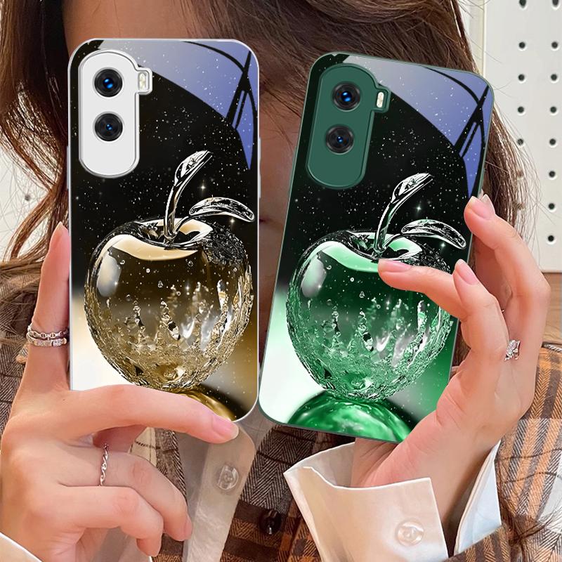 Прозрачный хрустальный чехол-яблоко для Honor 200 90 8X 9X Pro Lite P50 P40 Nova 10 11i P60 Magic4 6 Mate 20 50 Чехол для телефона из закаленного стекла