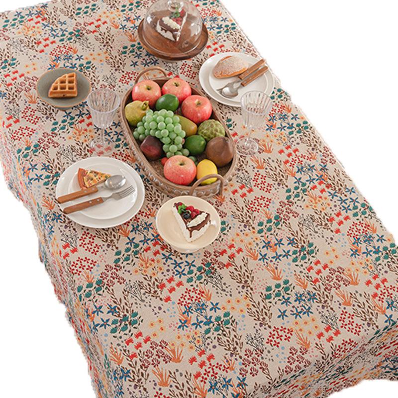 American Tablecloth High-End Retro Light Luxury High-End Cover Cloth Dining Table Tablecloth Coffee Table Tablecloth Rectangular