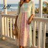 Elegant Daily Commuter Dresses Long Sleeve Floral Dress Women Cottagecore Waist Cinching Office Work for Autumn Midi Dress Vacation Street Party Date