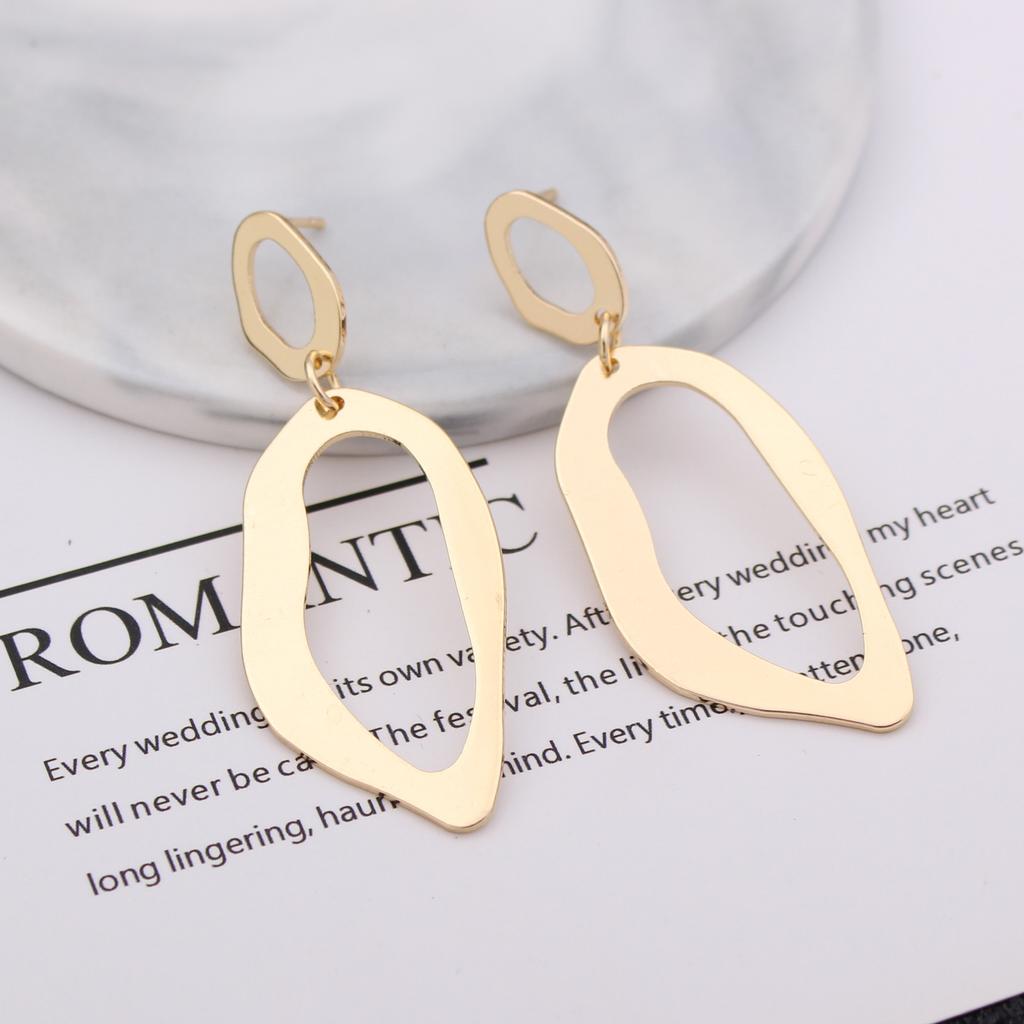 Металлические массивные серьги в стиле ретро для женщин, модные европейские длинные серьги с круглыми звездами и квадратами неправильной геометрии, длинные серьги, ювелирные изделия