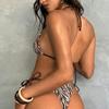 1011 New European and American Zebra Pattern Lace-up Sexy Bikini Split Women's Swimsuit Bikini