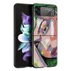 Чехол для телефона Paris Art blue butterfly Girl flower для Samsung Galaxy Z Flip 3 4 5, черный, складной, жесткий защитный чехол для мобильного телефона