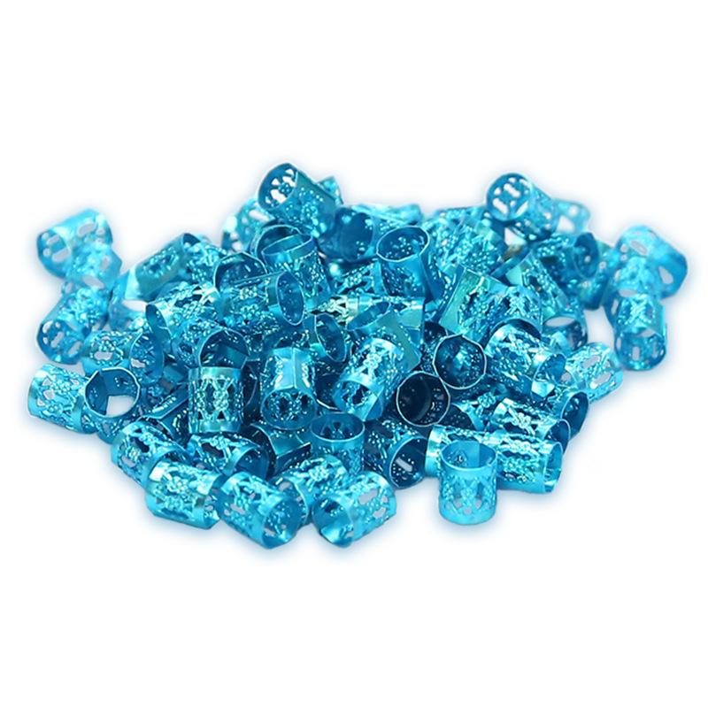 100 шт., модные серебряные полые металлические кольца для волос, косички, дреды, бусины, манжеты для волос, трубка для страха, очаровательные дреды для DIY, аксессуары для волос