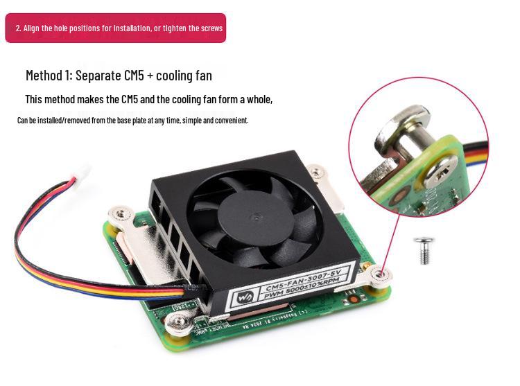 Регулируемый вентилятор PWM для Raspberry Pi CM5 с термопастой и отверткой, решение для охлаждения 5 В 1 Вт