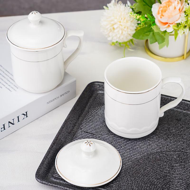 Shengye Ceramic Conference & Office Mugs with Gold Trim