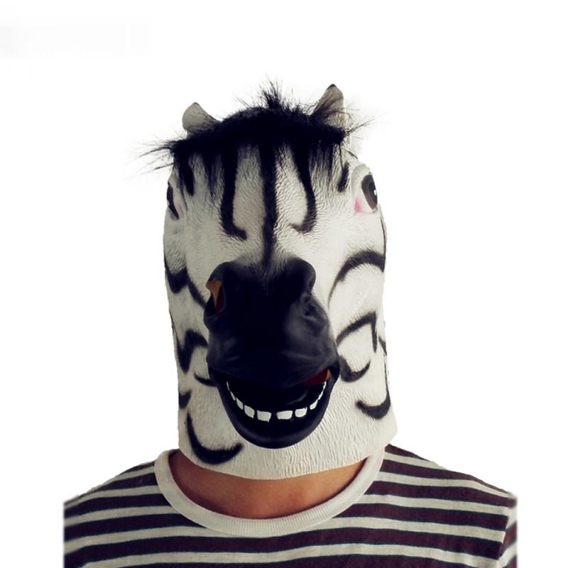 Realistic Zebra Mask Full Head Halloween Party Cosplay Animal Costume