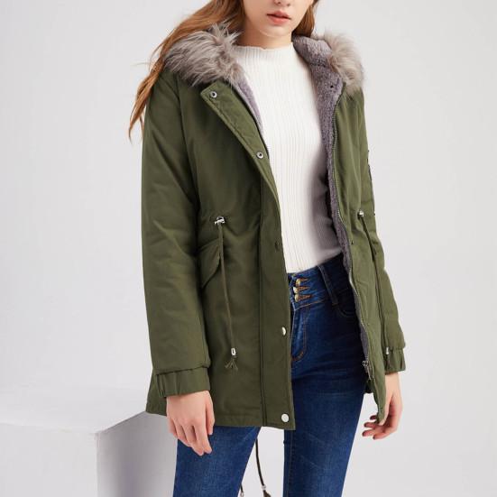 Куртка пальто с разрезом сзади холодостойкая теплая флисовая подкладка с капюшоном зимняя длинная куртка для кемпинга