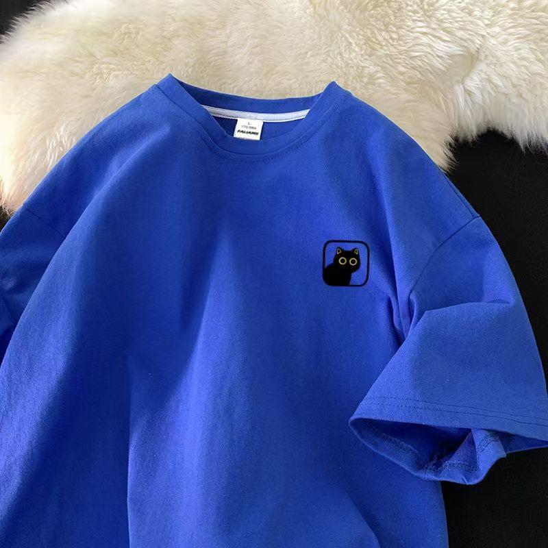 Футболка из хлопка с коротким рукавом, женская, свободная, модная, со средним рукавом, летняя, винтажная футболка