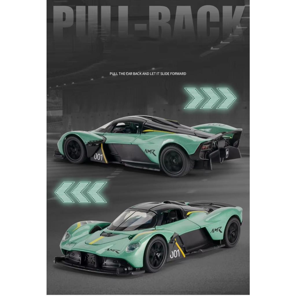1/32 Scale Martin Valkyrie AMR Pro AM-RB 001 Alloy Scale Car Model Diecast Metal Miniature Car Sound and Light Children Toy Car Vehicles Gifts