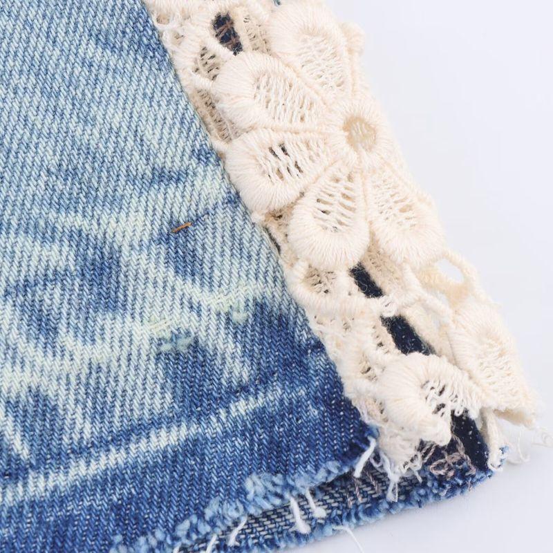 Kaslead New Women Clothes Western Style Fashion Simple Patchwork High Waist Wide Leg Jeans 1889153