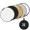 K&F CONCEPT 110cm/43in Photography Collapsible Light Reflector 5-in-1(Translucent, Silver, Gold,
