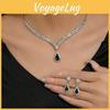 Water Drop Bridal Jewelry Set With Zircon Earrings And Necklace For Wedding And Formal Wear