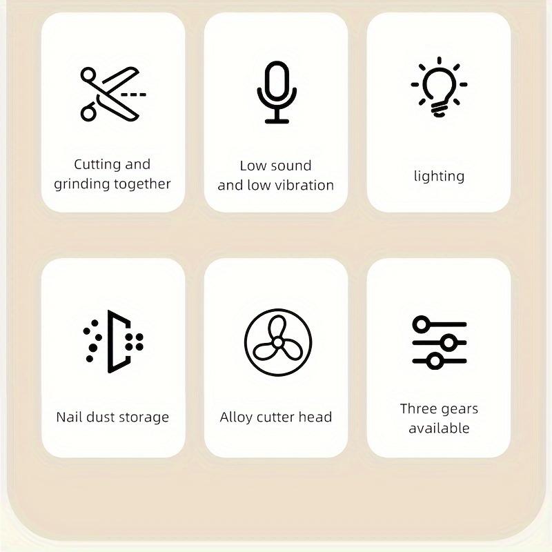 Электрические щипчики для ногтей и полировщик 2 в 1 с зарядкой от USB и светодиодной подсветкой для салонного маникюра на дому