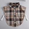 Coffee Plaid Fake Collar Versatile Universal Fake Collar Autumn Shirt Decorative Collar Sweater Fake Collar