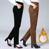 Women's Winter Pants Padded Thickened Trousers Women High Waist Middle-aged Women's Trousers Casual Straight