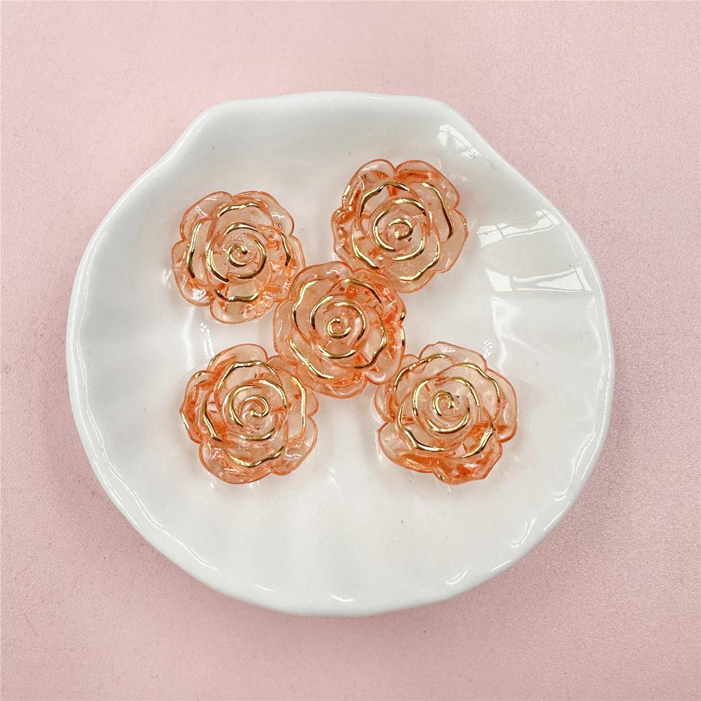 Phone Chain Making Jewelry Accessories Fashion Acrylic Rose Beads DIY Accessory Handmade Material 18.6mm Gift 5Pcs