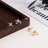 1 пара серег-пусетов со звездами, крутой стиль, однотонные серьги, маленькие легкие, антикоррозийные, антиаллергенные, блестящие, цветные, ежедневные серьги, подарок на праздник
