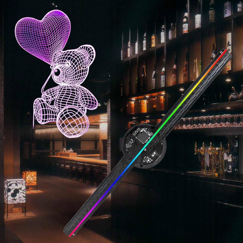 3D Голографический Светодиодный Вентилятор-Проектор 16,5 дюймов Голографический Светодиодный Вентилятор Полноцветный Проектор с 244 Светодиодами Разрешение 2000x224