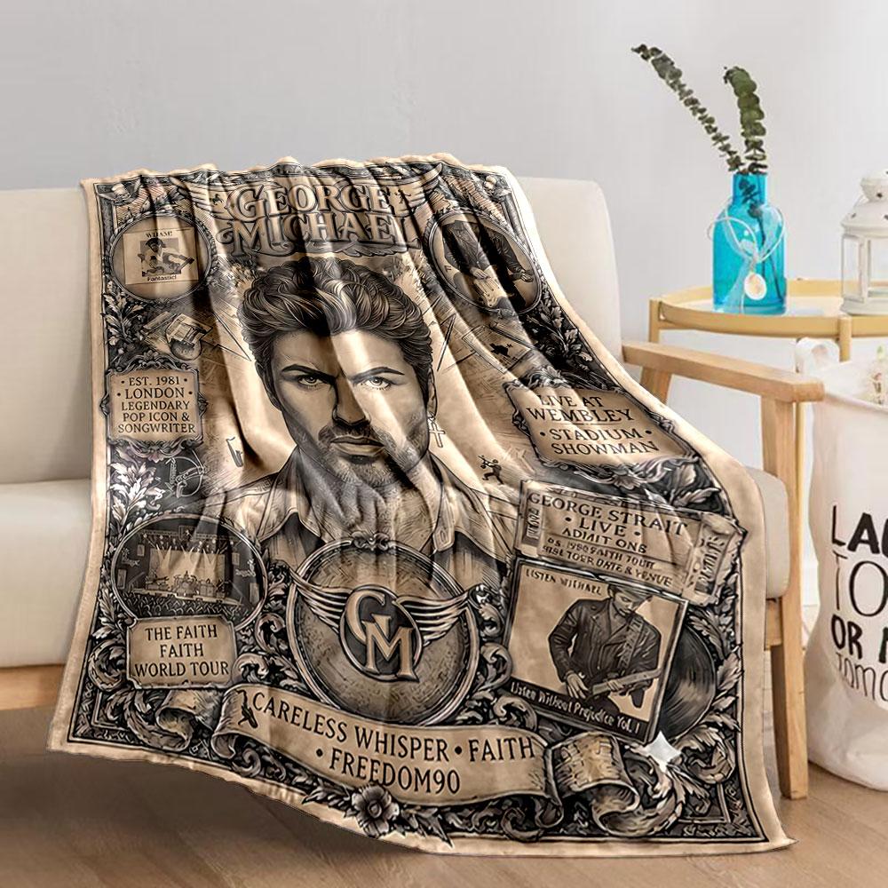 George Michael Tribute Blanket for all seasons blanket lunch break throw gift