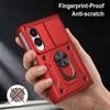 Coque + 2 Verres Trempés pour Samsung Galaxy Z Fold 8, Bumper Rigide avec Protection Caméra - Rouge