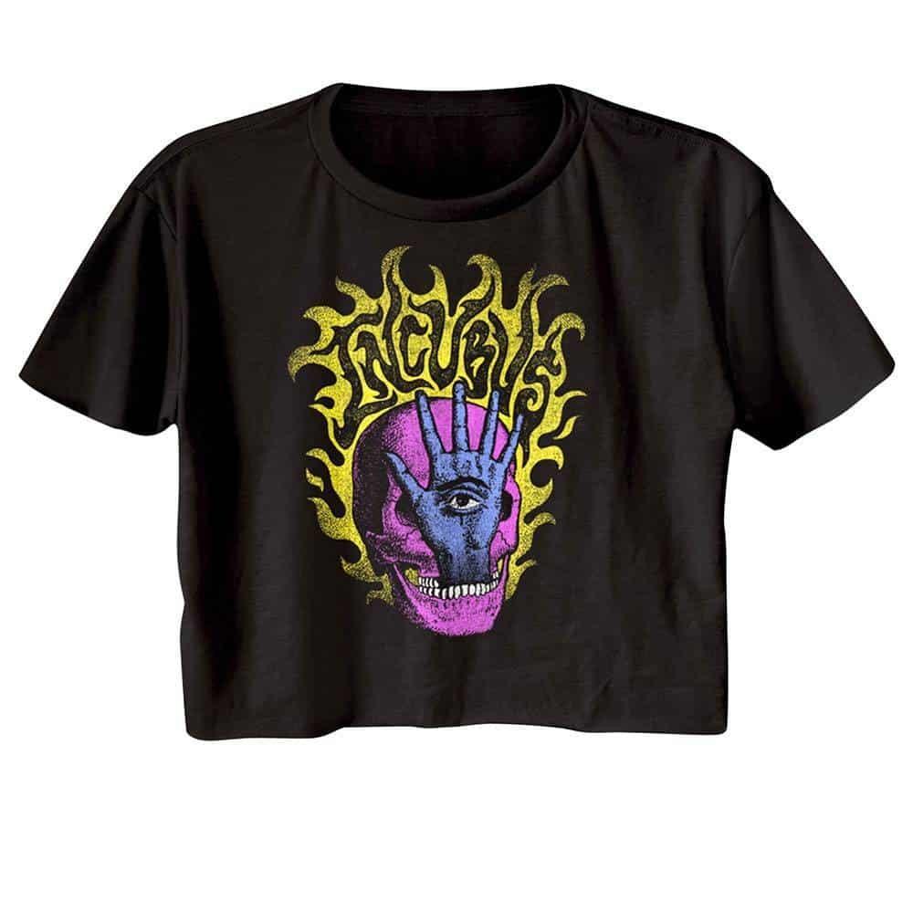 Incubus Flaming Skull Hand Women's Crop Top