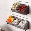 Wall Mounted Storage Basket Strong Load-bearing Hollow Design Easy To Install Kitchen Vegetable