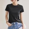 Ice-Feel Slim Fit Cotton Round Neck T-Shirt, Solid Color, Short-Sleeve, Women's 2025 Spring/Summer Collection