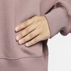 Nike Спортивная одежда Phoenix Fleece Solid Logo Loose Celebrity Neck Sweatshirt Women Tops Smoky-Mauve DQ5761-208