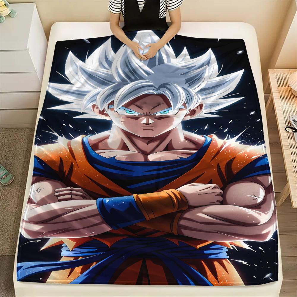 Фланелевое одеяло с принтом персонажей Dragon Ball, Высококачественное, Удобное для всех сезонов, Декор для дома, Тепло и уют, Идеально для рождественских подарков