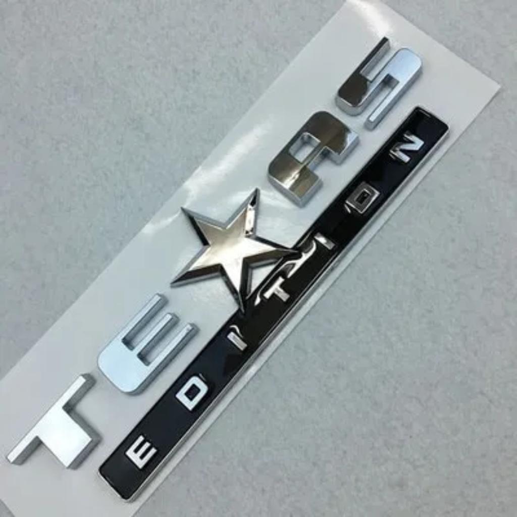 1X 3D ABS New TEXAS EDITION Rear Boot Trunk Car Auto Sticker Silver TEXAS EDITION Badge Car Side Wing Auto Car Emblem