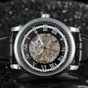 Fashion Winner Top Brand Hollow Roman Handwinder Mechanical Man Student Leather Simple Modelled After An Antique Wrist Watches