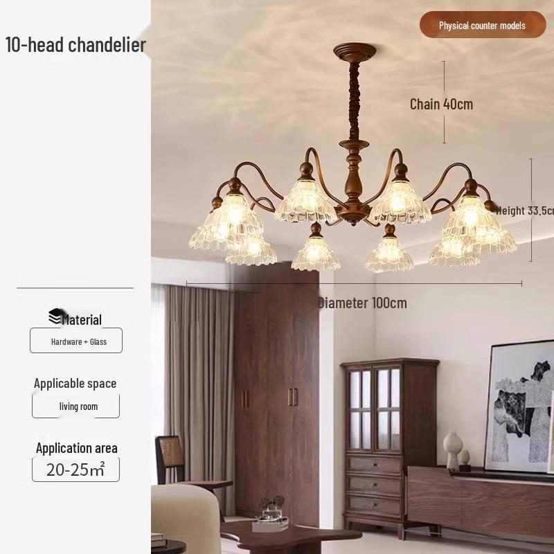 "2025 French Medieval Style Chandelier: Retro Living Room, Bedroom, and Restaurant Lamp."