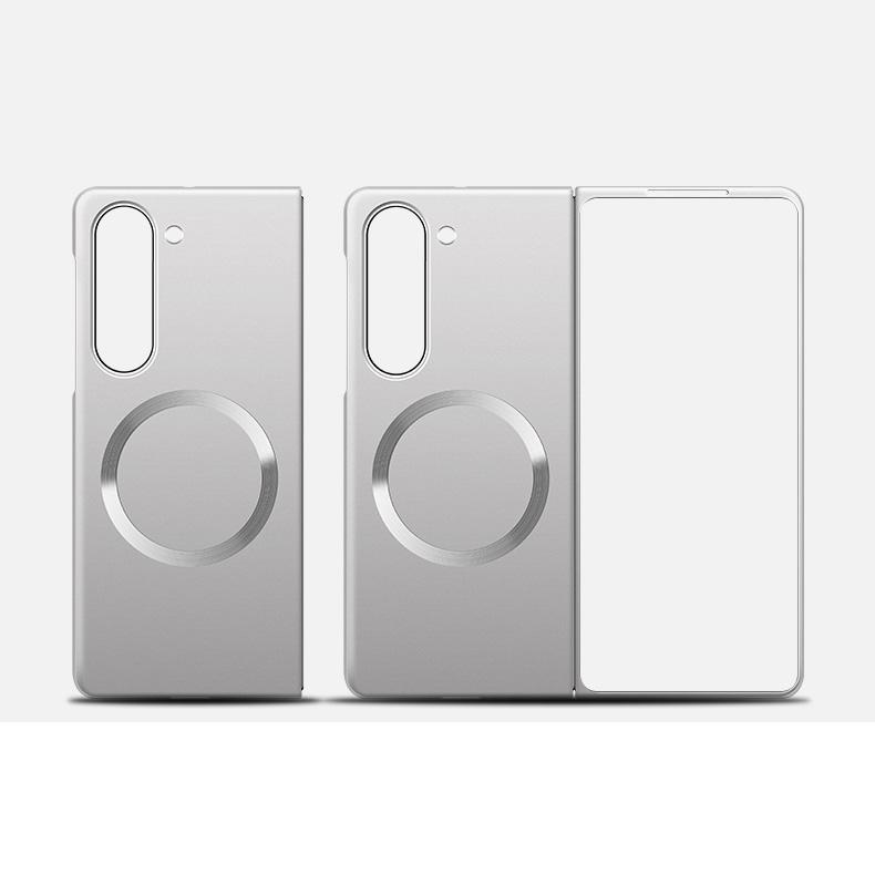 Роскошный магнитный тонкий складной чехол из 2 предметов для Samsung Galaxy Z Fold 6 Fold 5 Fold 4 Fold 3 однотонный жесткий ПК ударопрочный чехол для телефона с беспроводной зарядкой