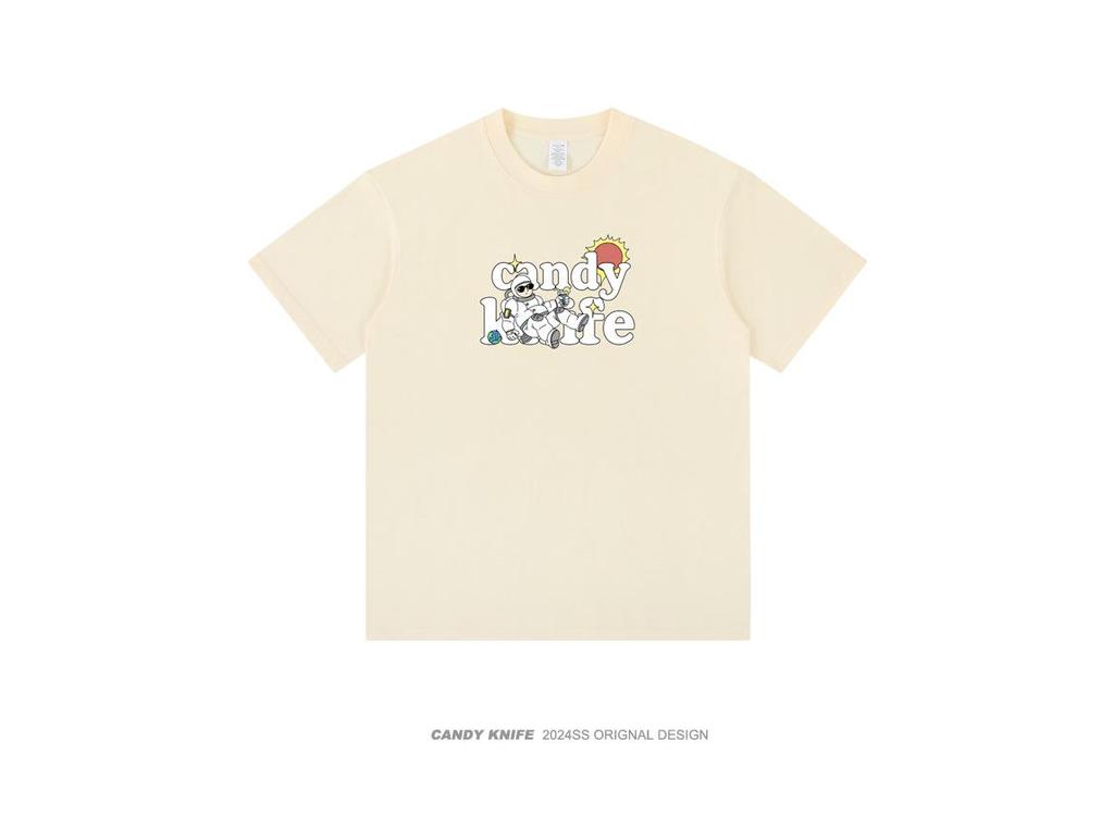 Summer 2024 Fun Cartoon Print Multi-Color Casual T-Shirt for Men & Couples