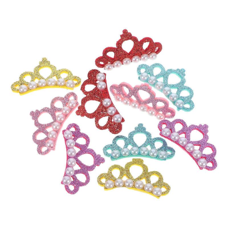 Dog Headwear Crown Style Hair Clips for Decoration 20Pcs Assorted Colors
