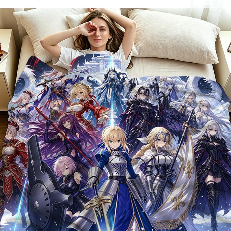 Fate Grand Order FGO Print Flannel Blanket High Quality Warm Comfortable Cover for All Seasons Perfect for Gifts Home Decor