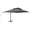 Double Roof Parasol in Anthracite 400 x 300 cm
