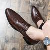 Men's Casual Leather Shoes Fashion Large Size New Crocodile Pattern Leather Shoes Trend Foot Loafers