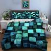 3D Honeycomb Square Gradient Color Print Bedding Set Duvet Cover 1 Duvet Cover 2 Pillowcases Adult and Kids Bedding Set Luxury