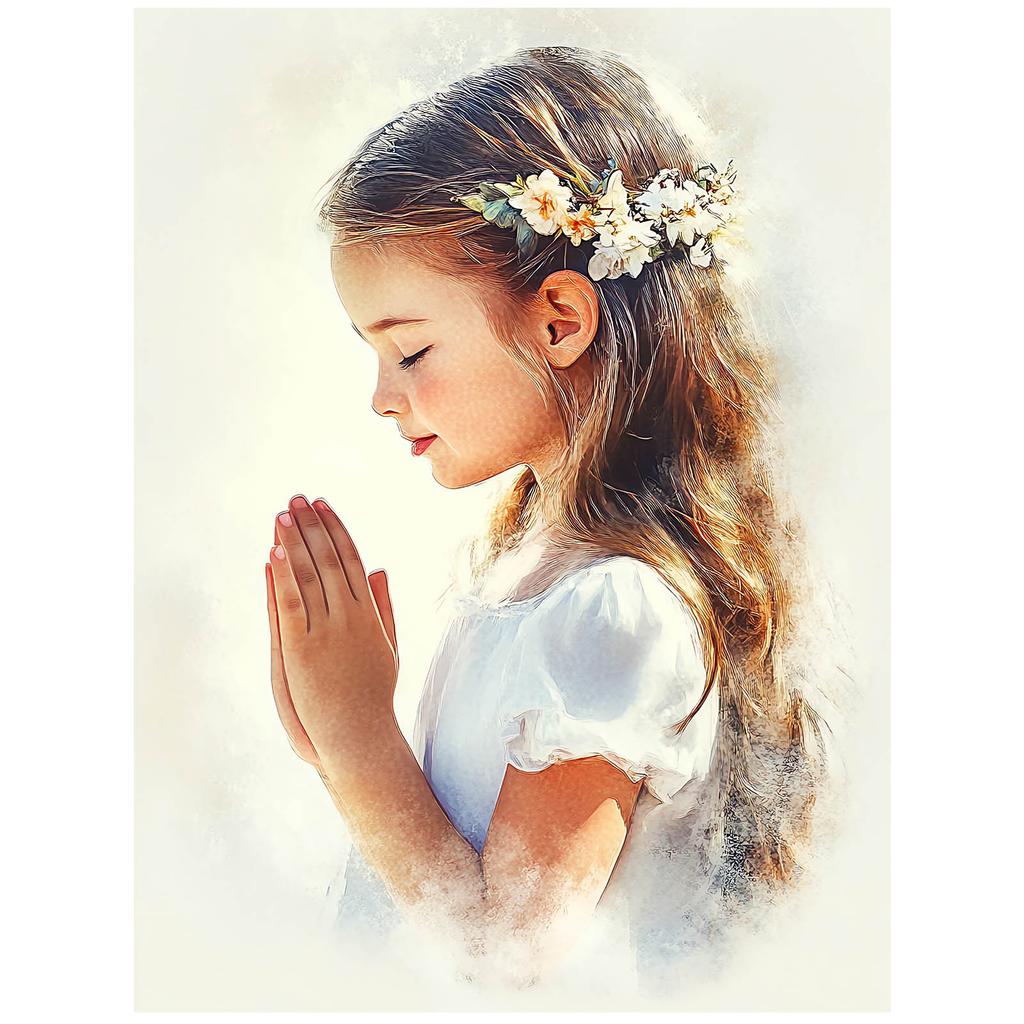 Souvenir of the First Holy Communion - Girl Souvenir of the First Holy Communion - Girl, 30X40 Cm, Unframed, Premium Canvas On Stretcher