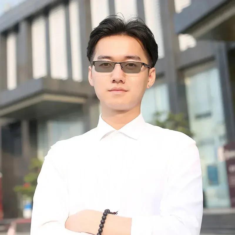 Высококачественные фотохромные деловые очки для близорукости, модные очки для близорукости, затеняющие очки против синего света