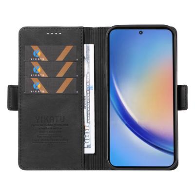 YIKATU YK-005 Чехол для телефона Samsung Galaxy A35 5G из ПУ-кожи с покрытием Soft-touch и подставкой