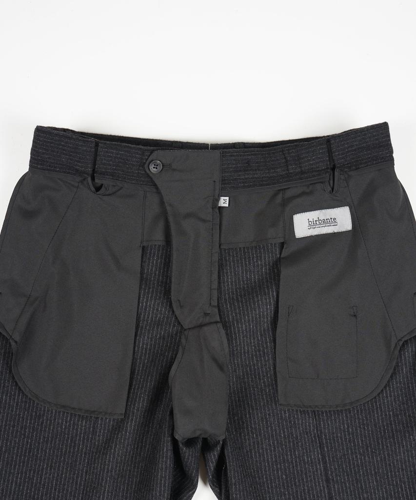 BIRBANTE Spandex S.L Брюки с зауженным кроем и скрытой эластичной талией - Угольно-серый в полоску