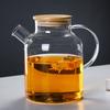 1L/1.8L Transparent Borosilicate Glass Teapot Heat Resistant Water Jug Large Capacity Water Kettle for Home Flower Tea Juice