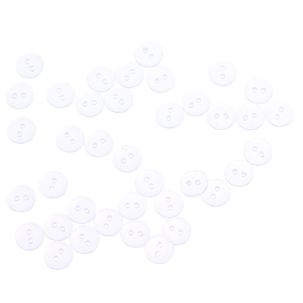 500 PCS 10mm Resin Buttons Clear 10mm Round Transparent DIY Craft Projects Shirt Buttons Sewing