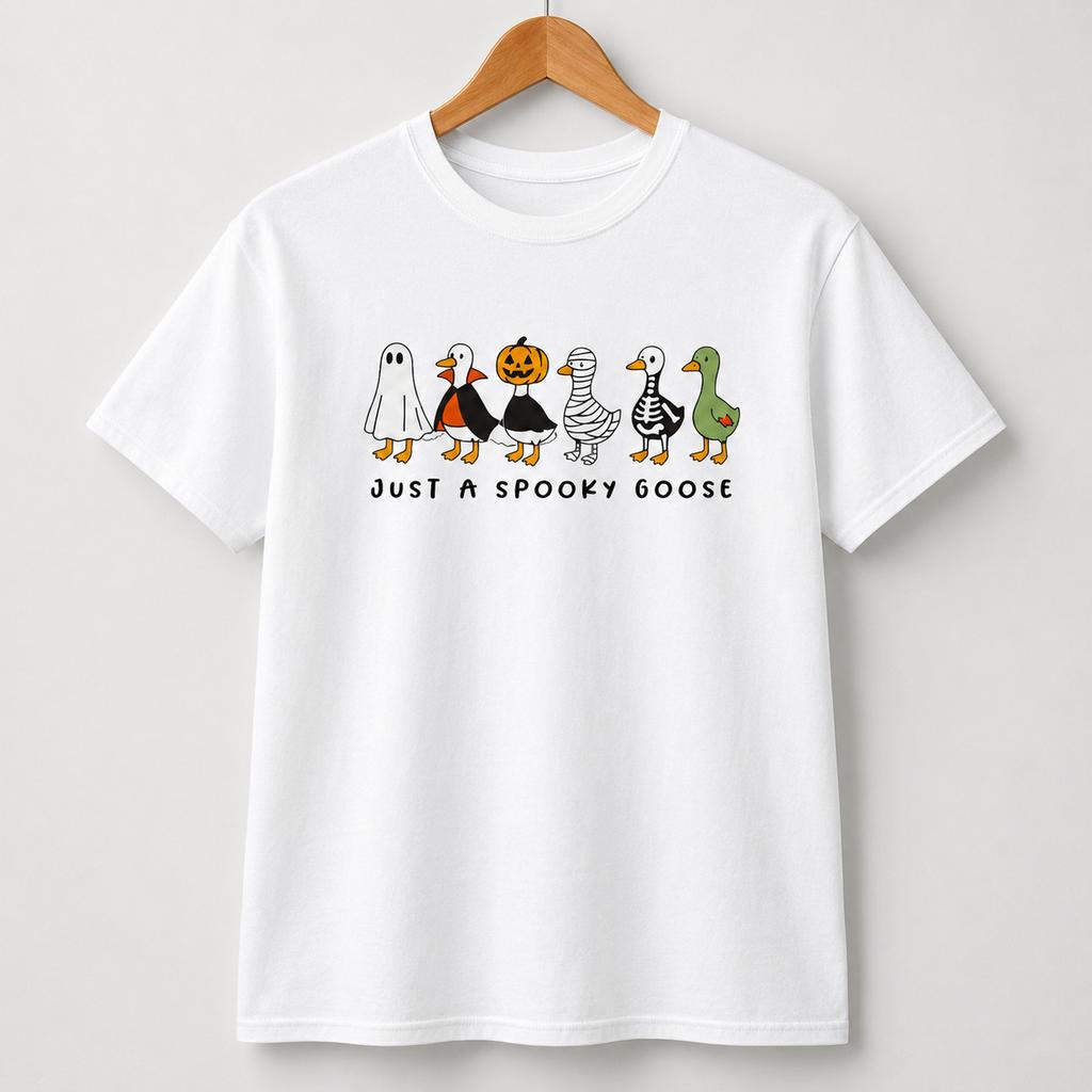 Funny Halloween Goose Shirt Ghost Pumpkin Mummy Skeleton Graphic T-Shirt