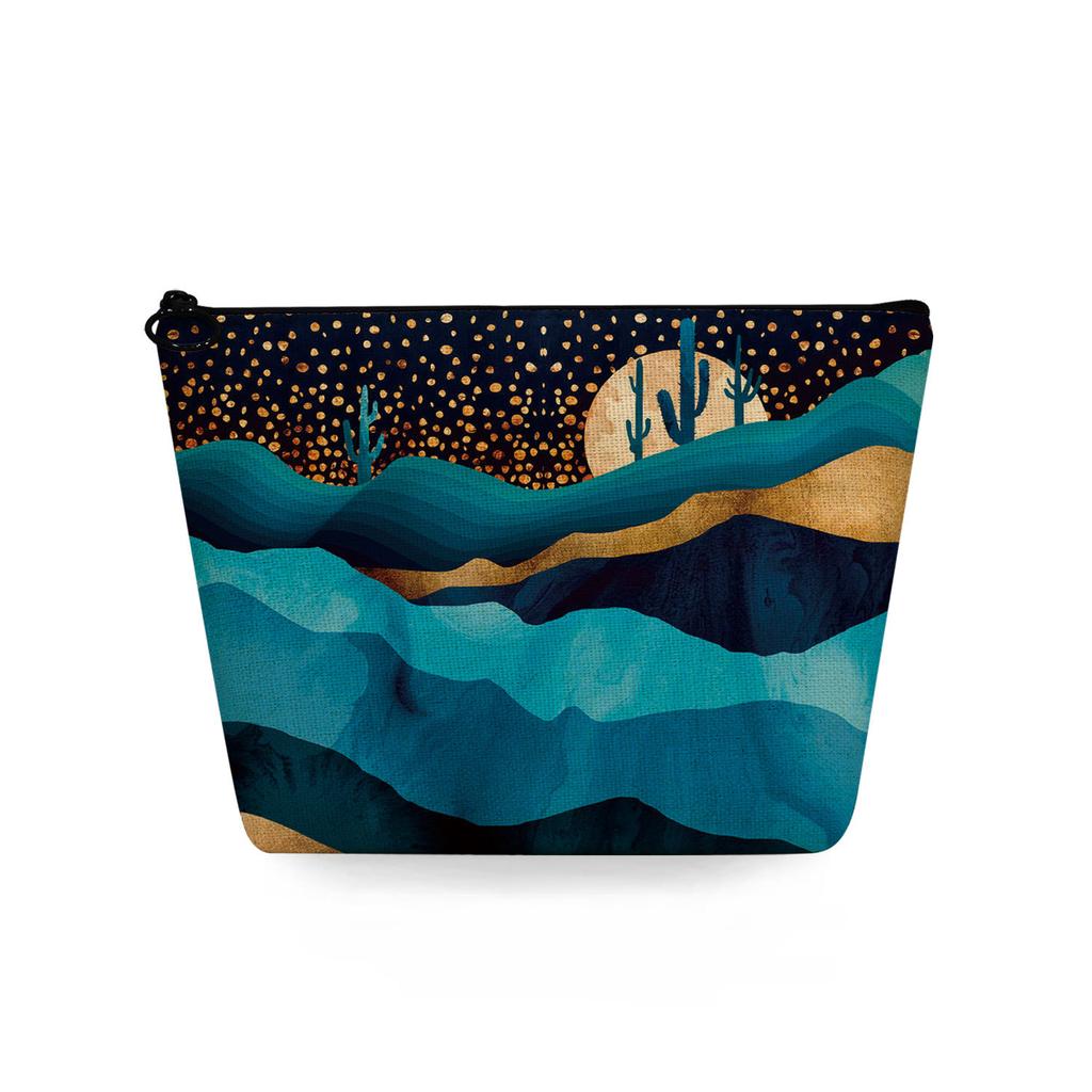 Women Landscape painting Print Cosmetic Bag Toiletries Organize Travel Storage Case 6753 KTB