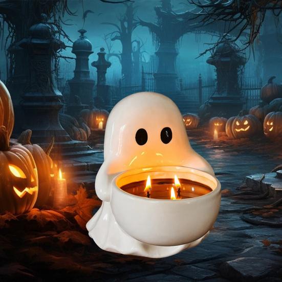 3 шт. Хэллоуин Призрак Подсвечник Держатель Чаша Призрак Вотивный Чайная свеча