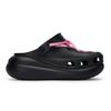 Crocs Classic Crush 811 Сделано Неоновая Звезда Милые Крутые Туфли с Отверстием для Шнурка Унисекс Черно-Розовые