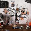 12Pcs Halloween Wooden Pendant Decorations Pumpkin Ghost Hanging Ornament Tags For Halloween Party Tree Decoration Diy Crafts